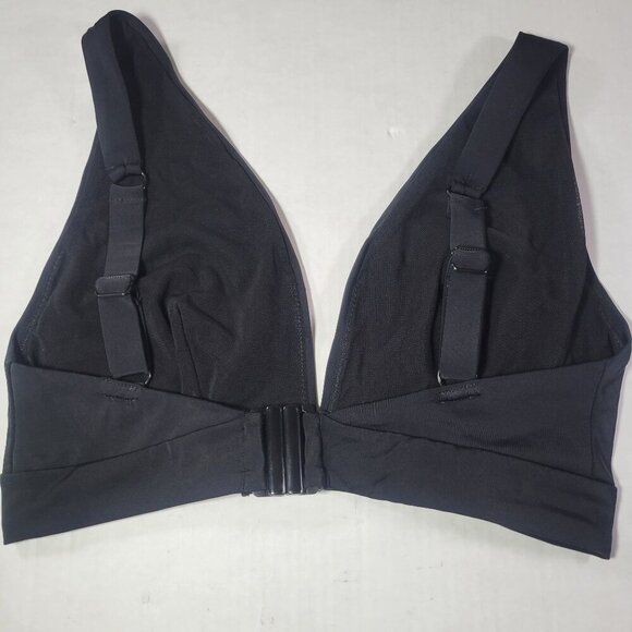 ASOS Design Black Adjustable Bralette Bikini Back Closure Top Size UK16/US12 - Picture 3 of 8
